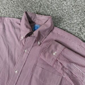 Mercer & Sons Button Down Shirt Mens 15.5 Red White Striped Cotton Made in USA